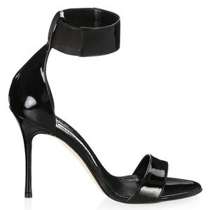 Manolo Blahnik Lima Leather Ankle Strap Sandals